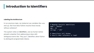 Python Lecture 3 part 1 keywords Identifiers
