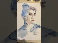 Paint an abstract portrait with me #art #watercolors #painting #portraits #artprocess #timelapse