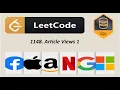 1148 Article Views 1 LeetCode SQL Solution Interview Problem