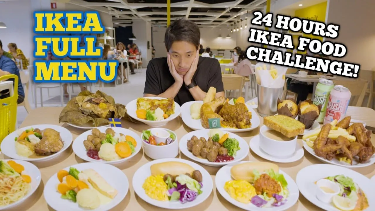 IKEA SINGAPORE FULL MENU CHALLENGE!   Every Single Food Item at IKEA!   24 Hours IKEA Challenge!