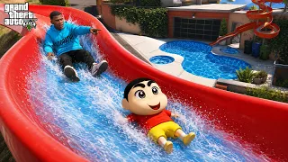 Shinchan & Franklin Struck Massive Water Slide😱🌊 | GTA 5 Tamil Mods