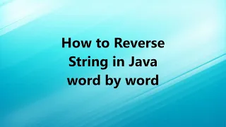 How to Reverse String in Java word by word Using for loop Split method