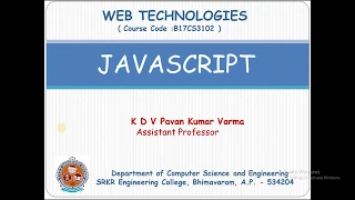 Web Technologies UNIT-1 - JAVASCRIPT