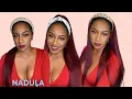 Download Lagu SHE IS RED HOT! Must Have Nadula Burgundy Bone Straight Headband Wig