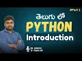 Python Introduction in Telugu Python Full Course Part 1 Learn Python Basics in Telugu