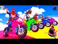 Download Lagu الأبطال الخارقين على القضبان دوامة قمع جسر - SPIDER-MAN!on Motorcycle in Spiral Bridge Stunt Ride