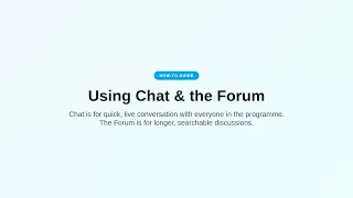 HowTo 5 Using Chat and the Forum PQISPARK