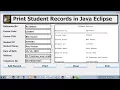How to Print Student Records in Java Eclipse