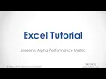 Excel Tutorial Jensen s Alpha Performance Metric