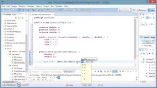 Java Shorts Quadratic Formula