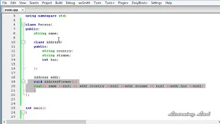 084 Nested Classes or Inner classes in C CPP Tutorial