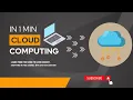 Cloud Computing In 1 Minutes What Is Cloud Computing Cloud Computing Explained Computing Coder