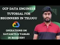 Operations on Datasets Tables in BigQuery GCP Tutorial Big Query tutorial Data Engineer