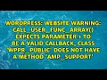 Website Warning call - user