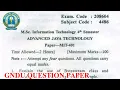 Gndu MSc IT 4th Semester Advanced Java Technology Question Paper MSc it 4th Semester Paper