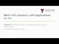 Zoom Lecture 20 TTU MATH 1451-Calculus I with Applications Fall 2020