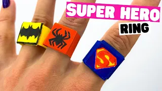 Download How to make SUPERHERO origami RING [paper ring diy] MP3