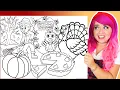 Coloring Thanksgiving Turkey Pumpkin Leaves Pie Coloring Pages Ohuhu Markers Crayola Crayons
