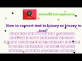 How to convert binary to text