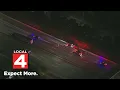 Aerials Crash shuts down SB Lodge Freeway at Wyoming Avenue