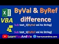 Excel VBA ByVal and ByRef difference Passing argument by ByRef in VBA