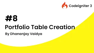 Portfolio Table Creation in CodeIgniter 3