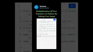 Multiplication of Two Numbers In Python By taking User Input