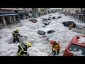 Lagu Chaos door hagelstorm in Frankrijk! IJsophopingen bedolven wegen en auto's in Antibes