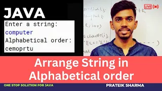 Arrange String in Alphabetical order java Computer Class 10 ICSE ISC Java Programming