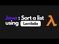 How to Sort a List using lambda Java 8