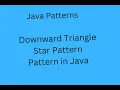 Reverse diamond shape pattern Java Tutorials SDET Java interview questions