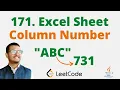 171 Excel Sheet Column Number Java Leetcode Hindi