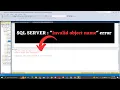 SQL Server Invalid object name ERROR
