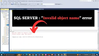 SQL Server Invalid object name ERROR