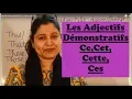 Les Adjectifs demonstratifs Ce Cette Cet Ces
