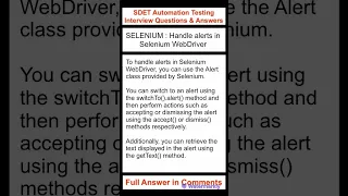 SELENIUM How can I handle alerts in Selenium WebDriver