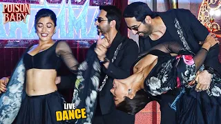 tum mere na huye rashmika mandanna and ayushmann khurrana live dance at thamma song launch event