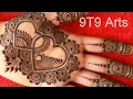 Latest Unique Heart Shape Mehndi Design for Front hands Valentine Day Special Simple Mehndi Designs