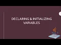 Lesson 3 Declaring and Initializing Variables Java