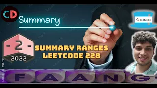 Summary Ranges Leetcode 228 Easy String manipulation Live coding session