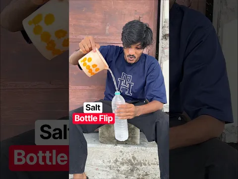I Tried Bottle Flip With Salt 😱 | #experiment #bottleflip