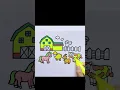 Farm animals Drawing painting and coloring for kids youtubeshorts