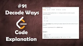 Decode Ways Live Coding with Explanation Leetcode
