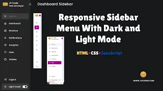 How to Create a Responsive Sidebar Menu Using HTML CSS JavaScript Mode