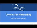 2018 Form W-4 Training Correcting Tax Withholding