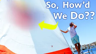 FIRST LOOK at our Brand NEW Jib ….& Logo!! 😲😲 (Calico Skies Sailing, Ep. 189)