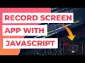 Using the Screen Capture API Record Screen and download the recorded with Javascript