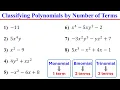 How to Classify Polynomials by Number of Terms Monomial Binomial Trinomial