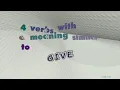give - 5 verbs which are synonym to give sentence examples