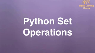 40 Python Set Operations Online Training Download app from below link